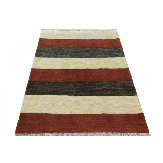 Hand-Knotted Wool Gabbeh Loribaft Rug For Sale - Image 4 of 11