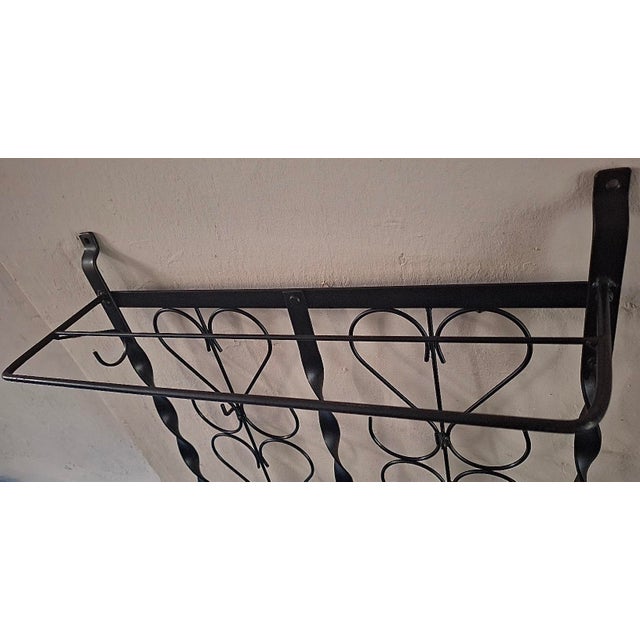 Mid-Century Modern Mid-Century Wall-Mounted Wrought Iron Coat and Hat Rack, 1960s For Sale - Image 3 of 8