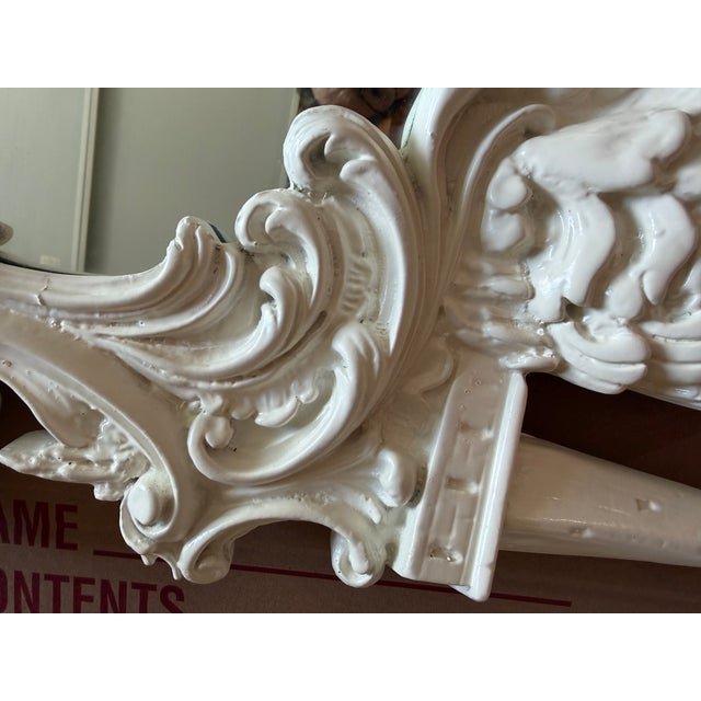 1971 Gampel Stoll White Gloss Chinoiserie Pagoda Mirror For Sale - Image 12 of 17