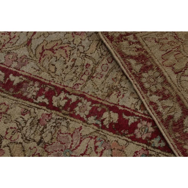 Textile Late 18th Century Antique Agra Rug With Geometric Patterns in Brown and Red For Sale - Image 7 of 7