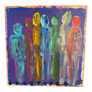 Colorful Abstract Figurative Painting by Artist Christopher Shoemaker, Signed