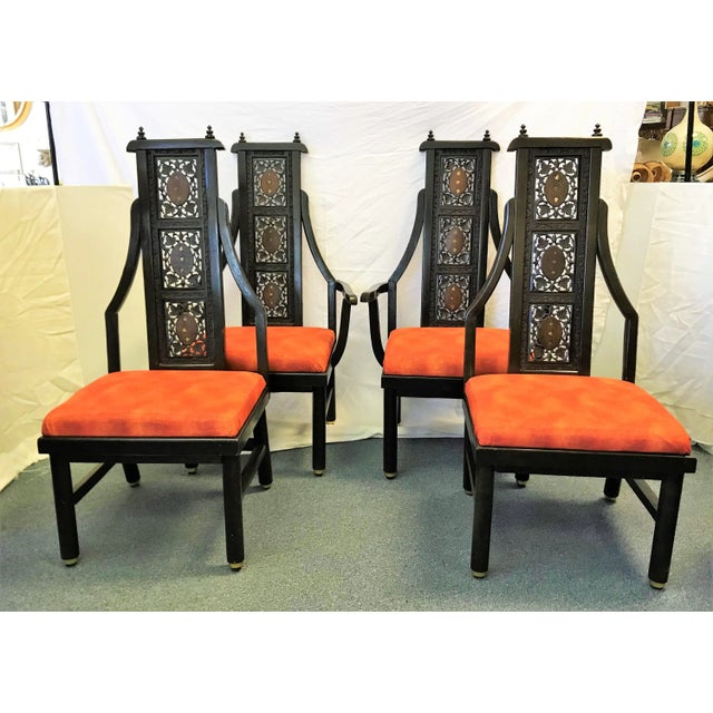 Vintage Carved and Pierced Fantasy Chairs Made in India- Set of 4 For Sale - Image 13 of 13