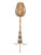 A French-inspired rattan floor lamp in the Louis Sognot style. The rattan tripod base and cage-shaped shade are...