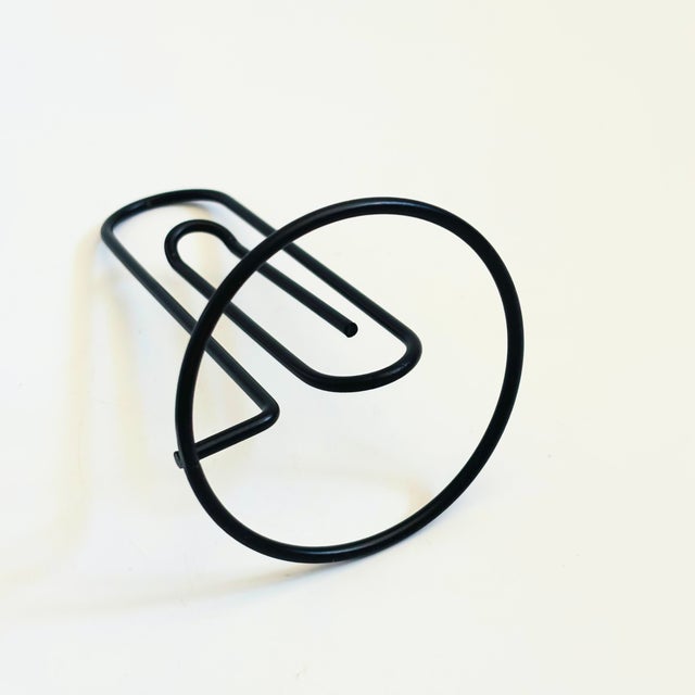Metal Large Black Metal Paperclip - Letter or Note Holder For Sale - Image 7 of 7