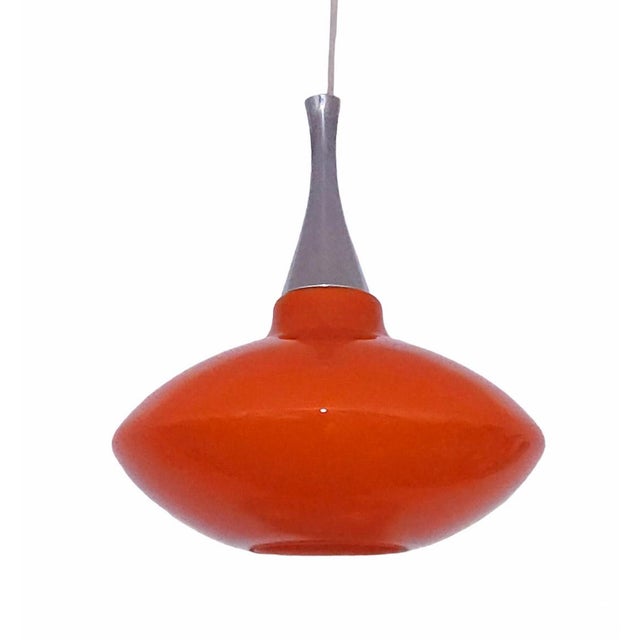 Mid-Century Modern UFO Orange Pendant Lamp, 1970s For Sale - Image 4 of 4