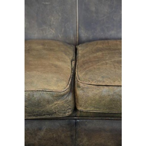 Vintage Two-Seater Sofa in Cognac-Colored Sheepskin Leather For Sale - Image 11 of 17