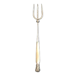 19th Century British Silver and Mother of Pearl Bread Fork or Serving Fork
