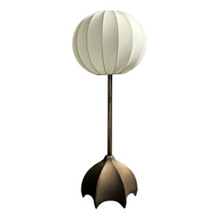 Large Dutch Brutalist Bronze Cocoon Table Lamp, 1990s For Sale