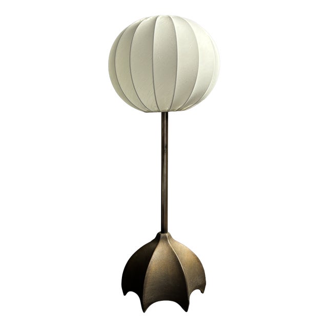 Large Dutch Brutalist Bronze Cocoon Table Lamp, 1990s For Sale