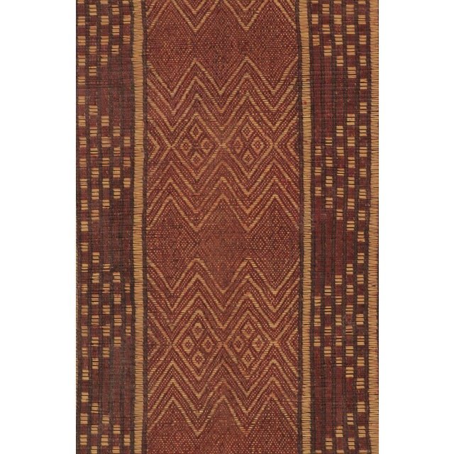 1950s Vintage Tuareg Mat, Rich Burgundy With Tribal Geometric Patterns - Rug & Kilim For Sale - Image 5 of 10