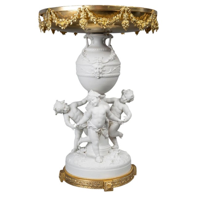 19th Century Napoleon III Bowl in Bisque Porcelain and Gilded Metal For Sale - Image 9 of 9