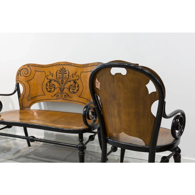 Antique Tresillo Living Room Set, Set of 3 For Sale - Image 4 of 7