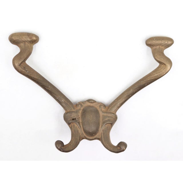 Victorian Pair of Antique Victorian Brass Hall Tree Hooks For Sale - Image 3 of 7
