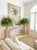 Pair of Vintage Natural Wicker Urn Planters With Pedestal Plinths For Sale - Image 11 of 12