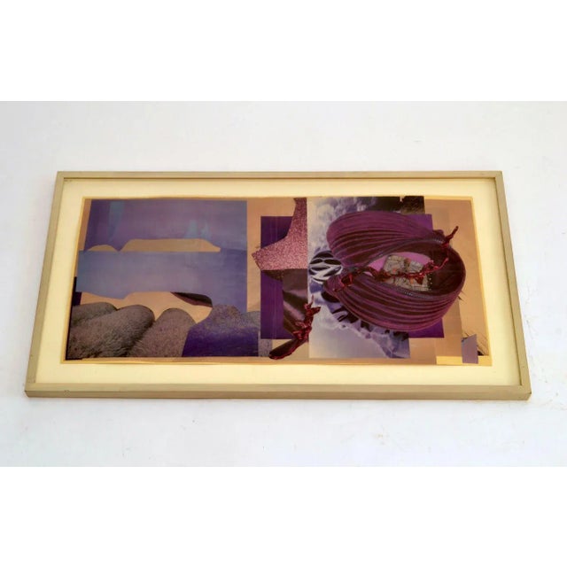 1990s Abstract Collage Art in Tones of Purple by Bill Allan, 1990s For Sale - Image 5 of 6
