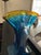 Striking signed studio art glass vase by Young & Constantin. A substantial hand-blown sculptural form featuring a rich...