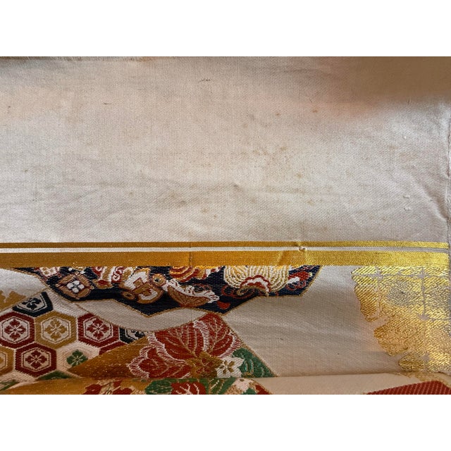 Rare Vintage Japanese Hand-Woven Textile For Sale - Image 9 of 12