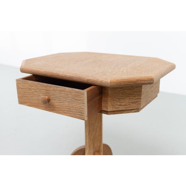 Danish Oak Side Table with Drawer, 1960s For Sale - Image 9 of 18