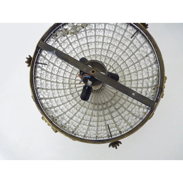 Empire Style Bronze Ceiling Light with Glass Pendants, 1980s For Sale - Image 9 of 10
