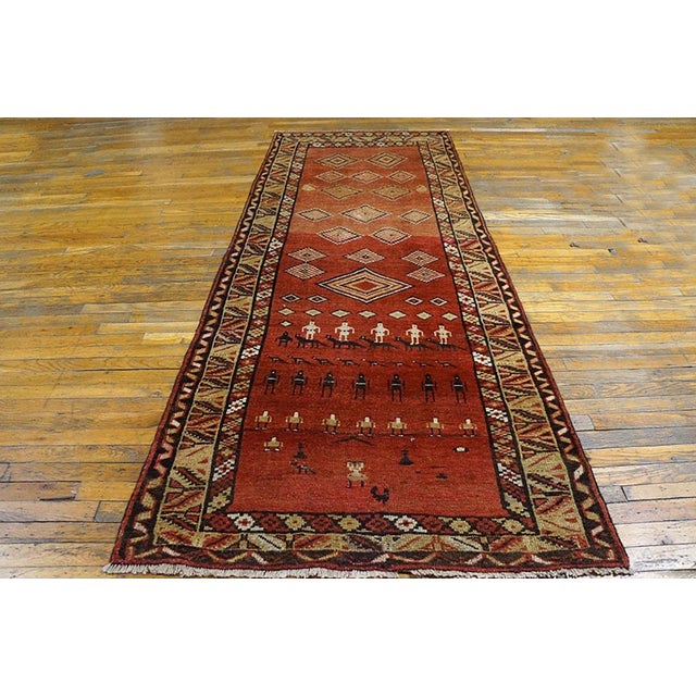 Handmade antique NW Persian carpet. Woven circa 1890 (late 19th century). Persian informal rug, runner size 3'10" x 8'6"....