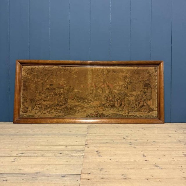 Large Woven Gobelin Tapestry in a Wooden Frame For Sale - Image 4 of 18