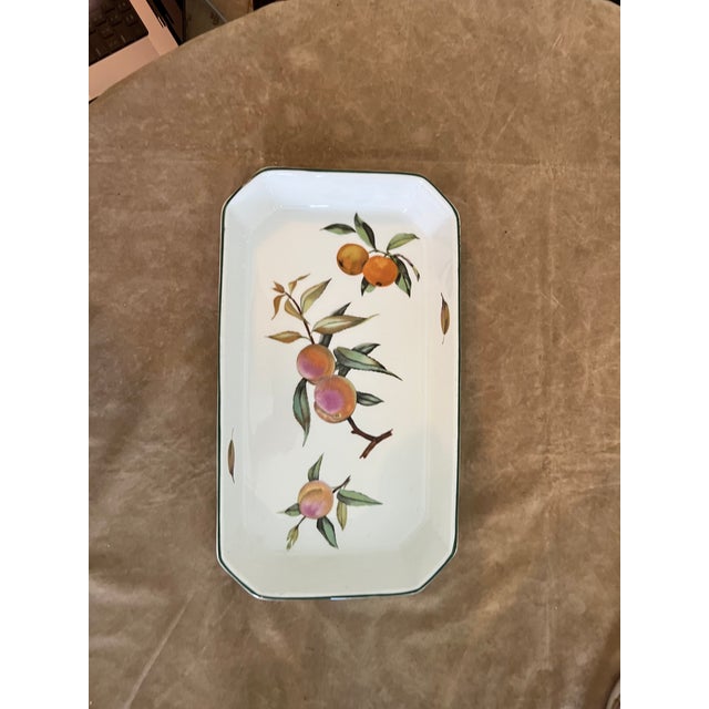 Vintage Fine Porcelain ROYAL WORCESTER Evesham Fruit pattern Casserole and Serving/Baking Dishes set of four: 14' x 8"...