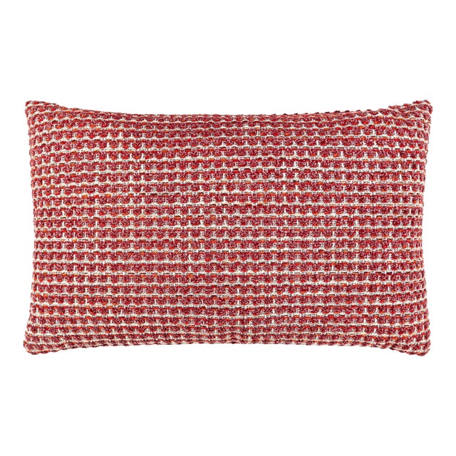 The House Of Scalamandré Heatherton Lumbar Pillow In Rouge For Sale