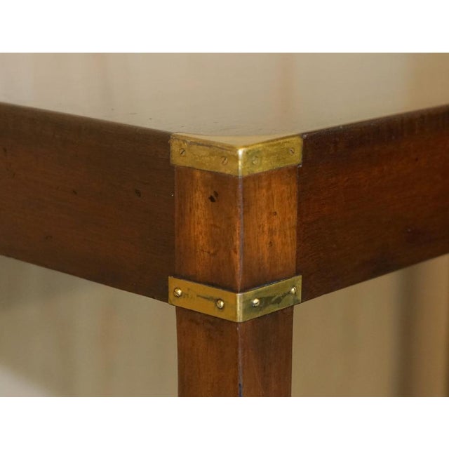 Fine Hardwood Kennedy Military Campaign Writing Table from Harrods London For Sale - Image 6 of 18