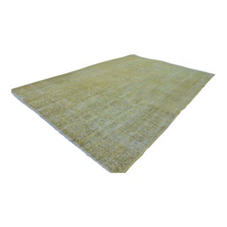 Turkish Overdyed Yellow Rug - 7′8″ × 11′1″ For Sale