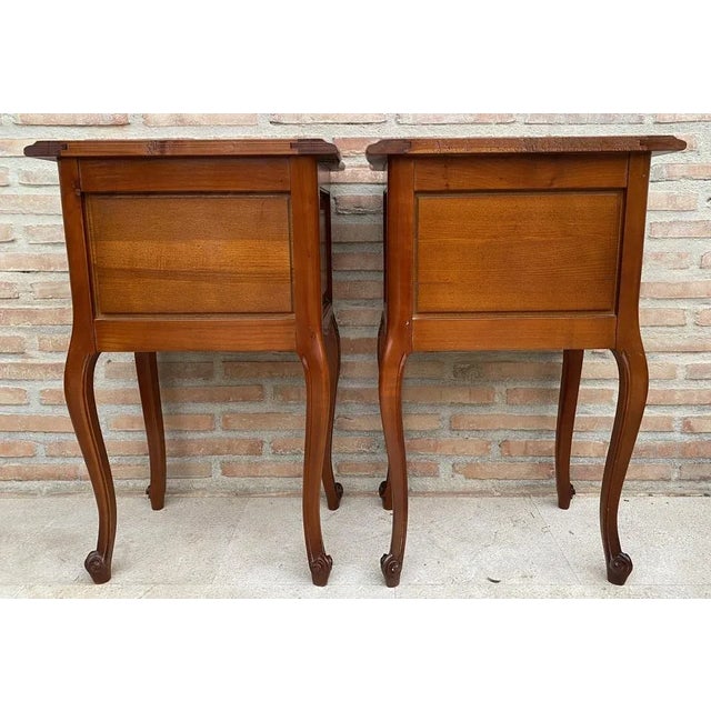 Louis XVI Style Nightstands with Drawers and Cabriole Legs, 1960s, Set of 2 For Sale - Image 12 of 13