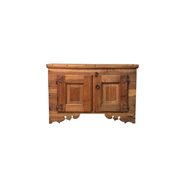 19th Century Low Walnut Sideboard with Two Doors For Sale - Image 4 of 4
