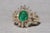 Metal The Giron: Ladies 14K Emerald and Diamond Cluster Ring For Sale - Image 7 of 10