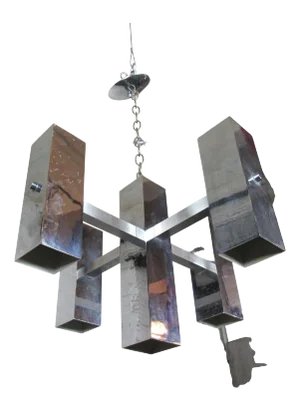 Geometric Chrome Chandelier