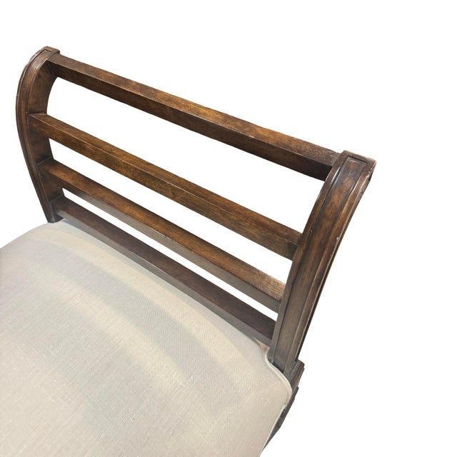 Gorgeous Vintage Regency Style Bench With Neo-Classical Revival Design Detailing. For Sale - Image 12 of 12