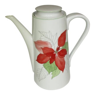 Vintage Block Spal Poinsettia Tea Pot For Sale