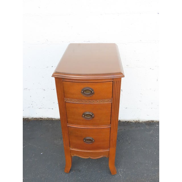 Brown Tall and Narrow Mahogany Nightstands End Bedside Tables a Pair 6658 For Sale - Image 8 of 18