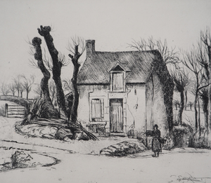 Eugène Corneau, the Locature, 1946, Etching