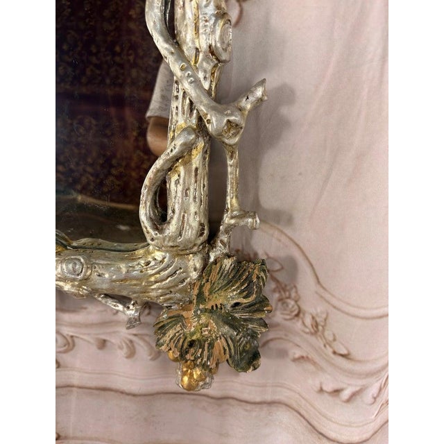Wood Pair of Italian Baroque Wall Mirrors, Hand-Carved Wood, Circa 1960s For Sale - Image 7 of 16