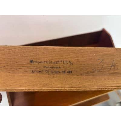 Danish Teak Nightstands in Hans J. Wegner Style, Mid-Century 1958, Pair For Sale - Image 16 of 17