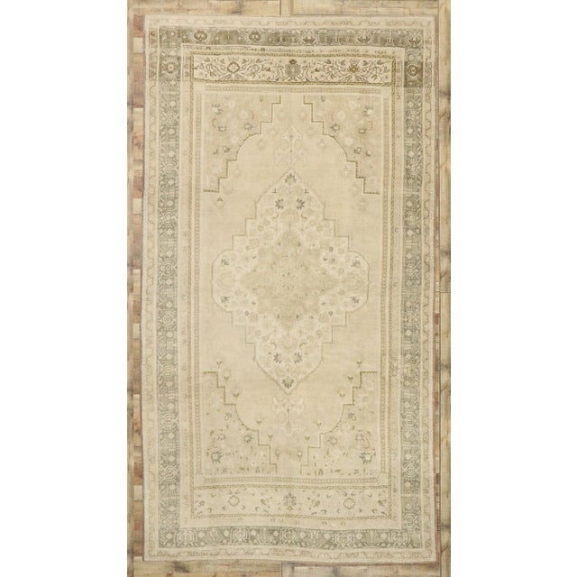 Beige Muted Vintage Turkish Oushak Rug - 07'05 X 13'08 For Sale - Image 8 of 9