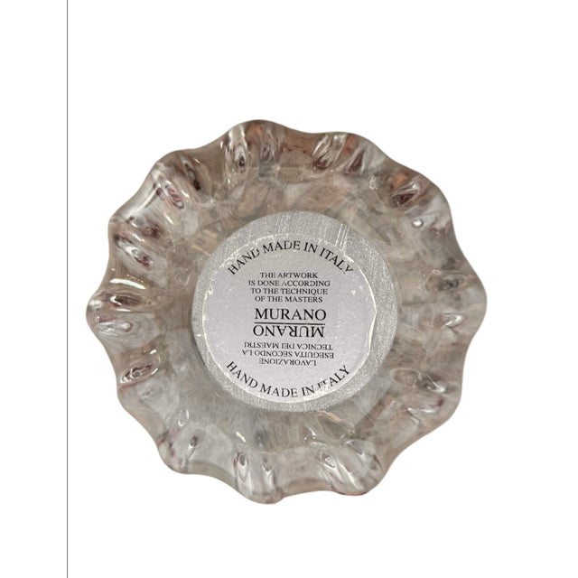 Late 20th Century Amethyst and Crystal Murano Sommerso Fazzoletto Art Glass Vase For Sale - Image 12 of 13