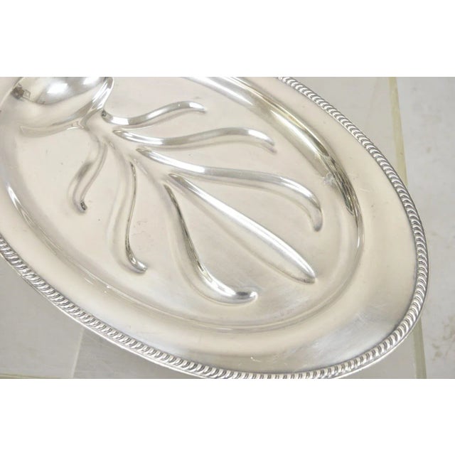 Silver Vintage Community Plate English Regency Silver Plated Oval Meat Cutlery Serving Platter For Sale - Image 8 of 11