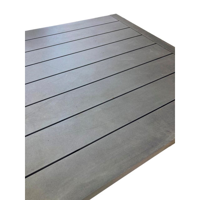 Dark Gray Vintage Restoration Hardware Outdoor Aluminum Table For Sale - Image 8 of 10