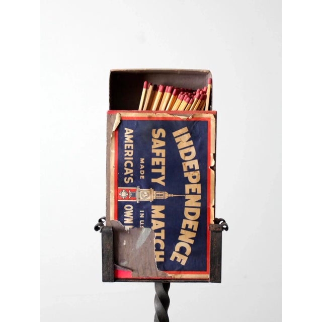 Early 20th Century Antique Oversize Match Box and Iron Stand For Sale - Image 5 of 11