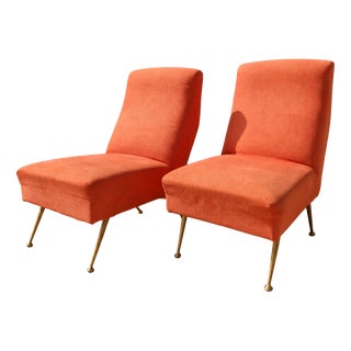 Italian Modern Slipper Armchairs by Marco Zanuso, 1960, Set of 2 For Sale
