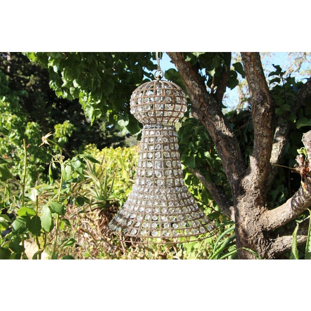 1970s Vintage Boho Chic Beaded Chandelier, Hand-Made Pakistan For Sale - Image 6 of 13