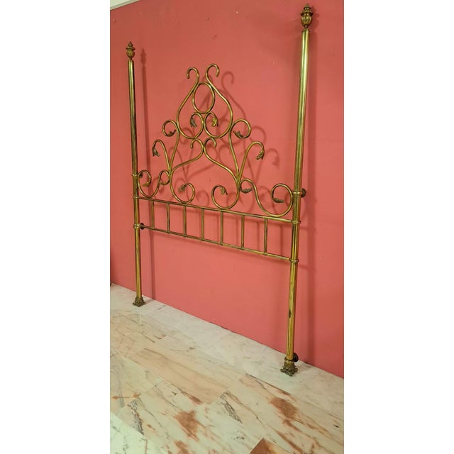 Antique Brass Headboard, 1930 For Sale - Image 3 of 14
