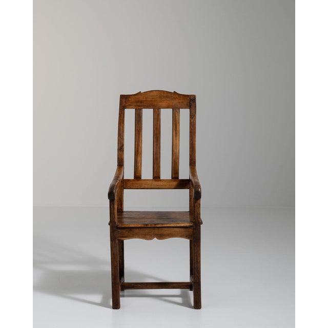 19th Century France Brown Wood Lounge Chair For Sale - Image 4 of 11
