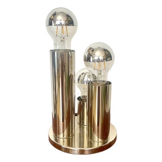 Chrome Space Age Table Lamp attributed to Gaetano Sciolari for Boulanger, 1970s For Sale