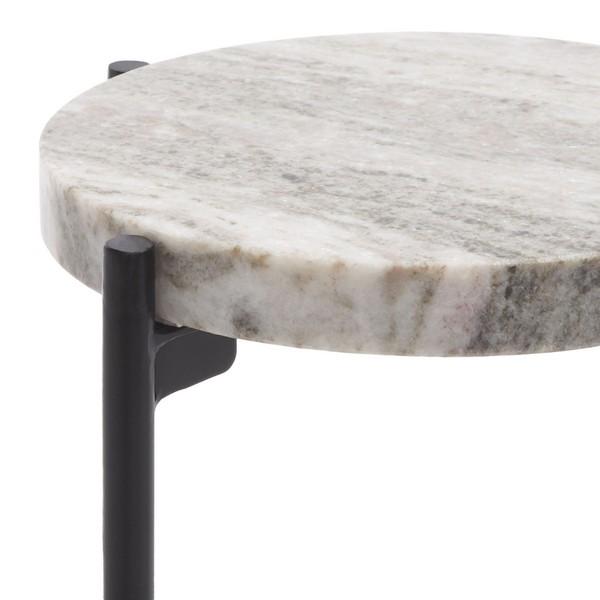 Hames Drink Table - Sand Brown Marble Top/Black Legs For Sale - Image 9 of 10